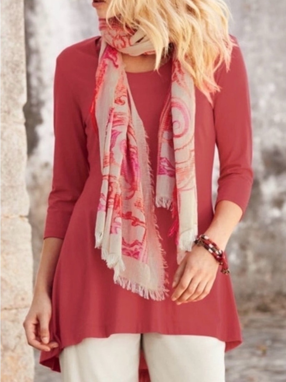 Peruvian Connection Azalea Tunic Top | Red | Medium - Picture 3 of 8